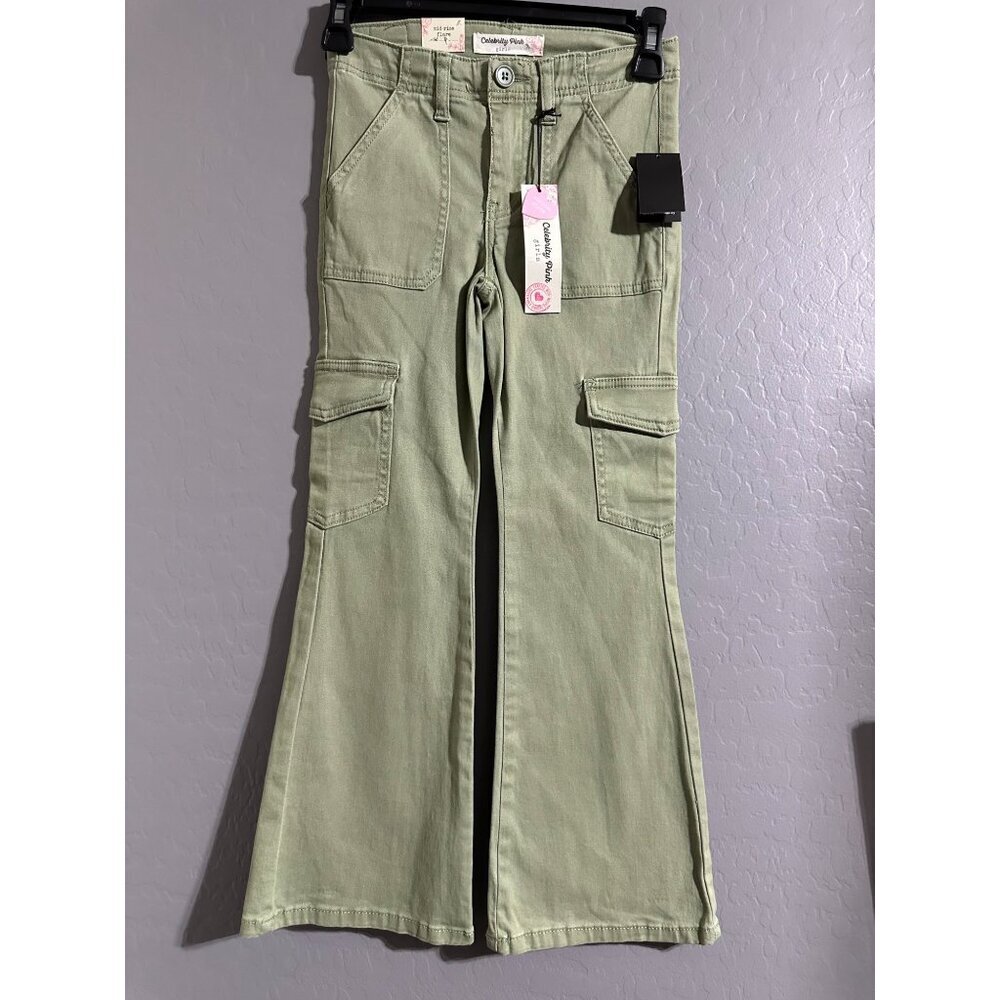Celebrity Pink Girls MId-Rise Cargo Flare Pants Size 8 NWT